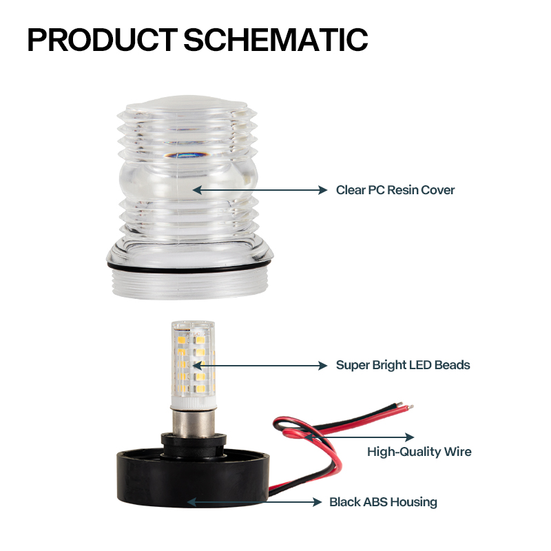 12V Marine LED Anchor Light Wa - Fishing Boat Navigation Light ulasan dan harga